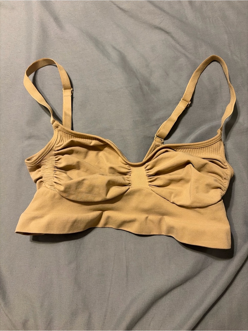SKIMS Ruched Scoop Bralette in Tan